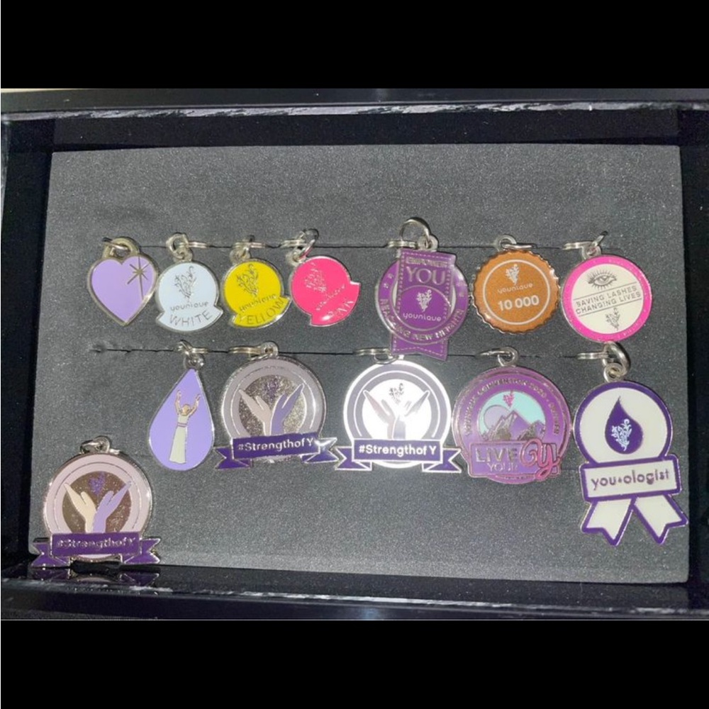 Younique Pink Status Shadow Box with Charms